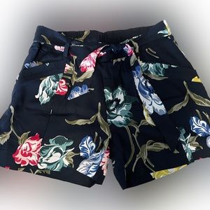 Navy blue and floral shorts